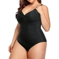 thumbnail image 4 of Bwdbhd Women's Summer Swimsuit Women's Plus Size One Piece Swimdress Tummy Control Swimsuit Bathing Suit Black,3XL, 4 of 5