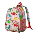thumbnail image 2 of Cartoon Roaring Dino Student Backpack – Watercolor Dinosaur Artwork with Nature, Stars, and Hand-drawn Abstract Design, 2 of 6