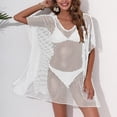 thumbnail image 5 of Sngxgn Beach Swimsuit Cover up Women Crochet Bikini Coverups Summer Pool Swimwear Dress(White,One Size), 5 of 8