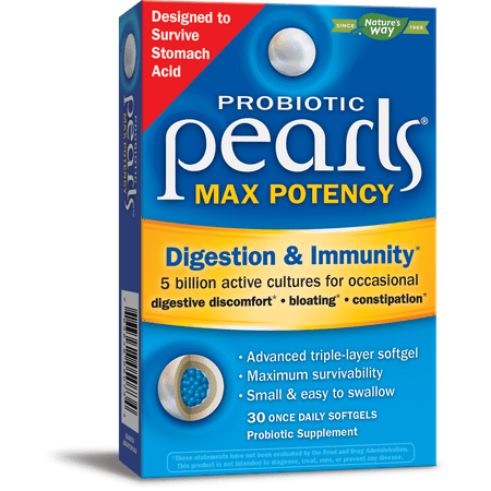 Nature’s Way Probiotic Pearls Max Potency Softgels, 30 Count