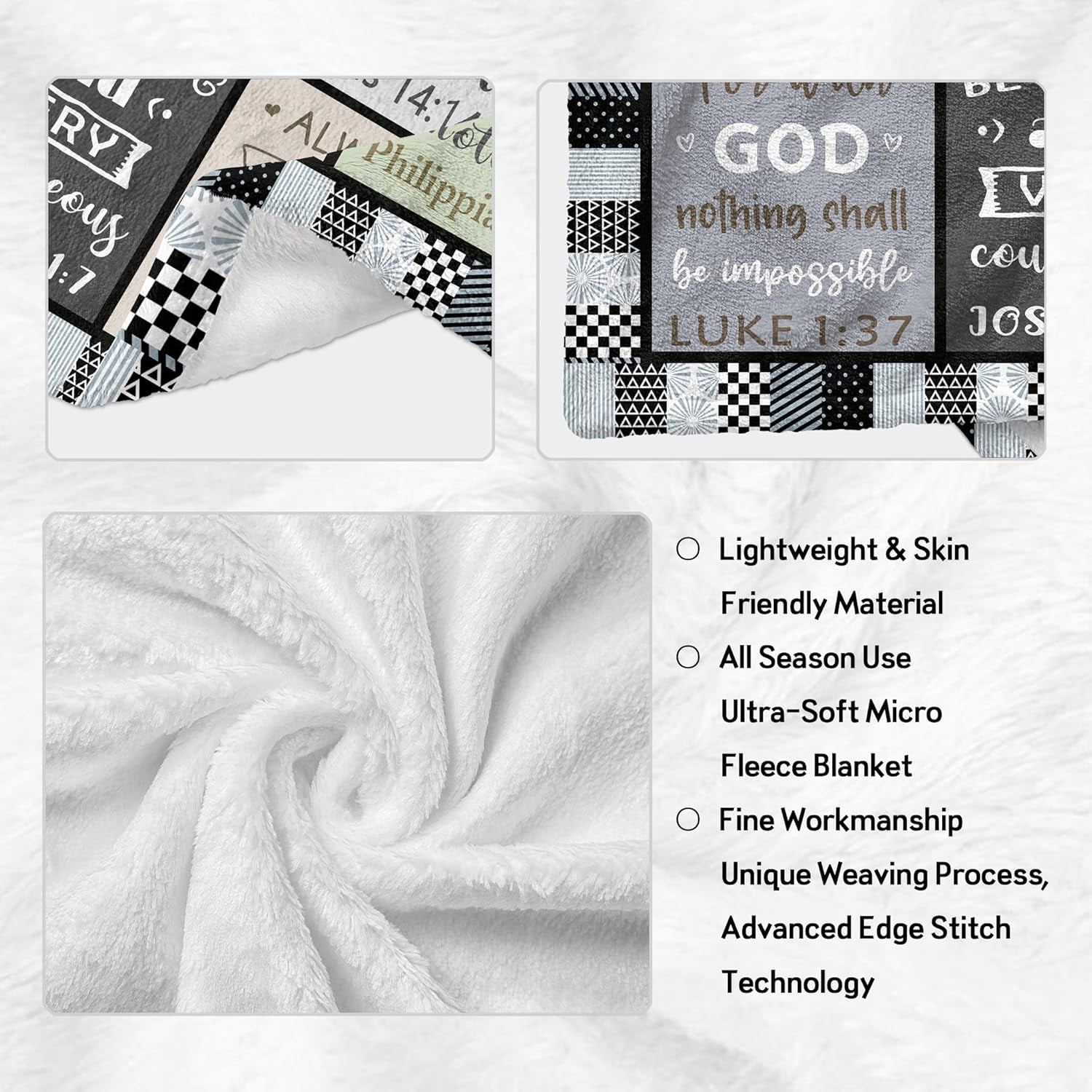 Christian Gifts for Men Women Blanket - Inspirational Religious Birthday Gifts - Baptism Confirmation Gifts for Boys Men Women - Catholic Spiritual Gifts for Men Women