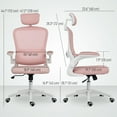 thumbnail image 3 of HOMCOM Ergonomic Office Chair, Desk Chair with Lumbar Support, Pink, 3 of 10