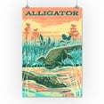 thumbnail image 3 of Vintage Print Press, Alligator (16x24 Giclee Gallery Art Print, Vivid Textured Wall Decor), 3 of 3