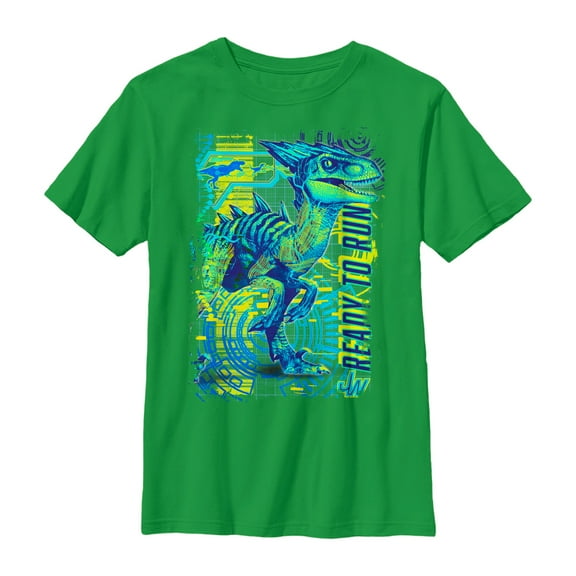 Boy's Jurassic World Retro Ready to Run  Graphic Tee Kelly Green Medium