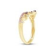 thumbnail image 4 of Jewel Zone US Simulated Multi Stone Rapunzel Princess Style Engagement Crown Ring In 14k Yellow Gold Over Silver-10.5, 4 of 6