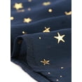 thumbnail image 5 of DARING DIVA Metallic Stars A-line Chiffon Dress L Navy Blue, 5 of 6