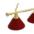 thumbnail image 2 of Burgundy 3 Shade Billiard Light with Brass Fixture, 2 of 5