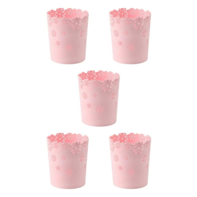 Baohd Seau de Rangement Écologique en PP et Durable Rose Taille Moyenne 5Ensemble