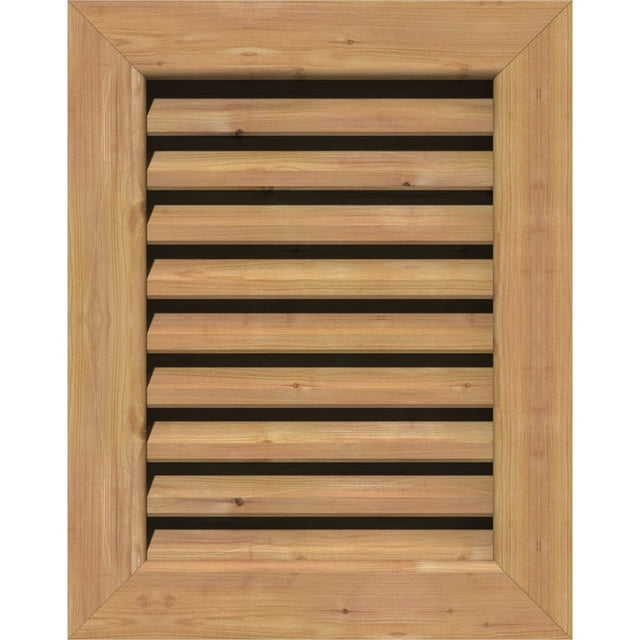 Ekena Millwork 20"W x 30"H Rectangle Gable Vent (25"W x 35"H Frame Size): Unfinished, Functional, Smooth Western Red Cedar Gable Vent w/ 1" x 4" Flat Trim Frame