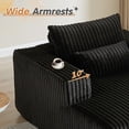 thumbnail image 3 of Muumblus Oversized Chaise Lounge Indoor, No Assembly Required, Plush Lounge Chair Indoor, Cozy Sleeper Chair Bed, Black Corduroy, 3 of 10
