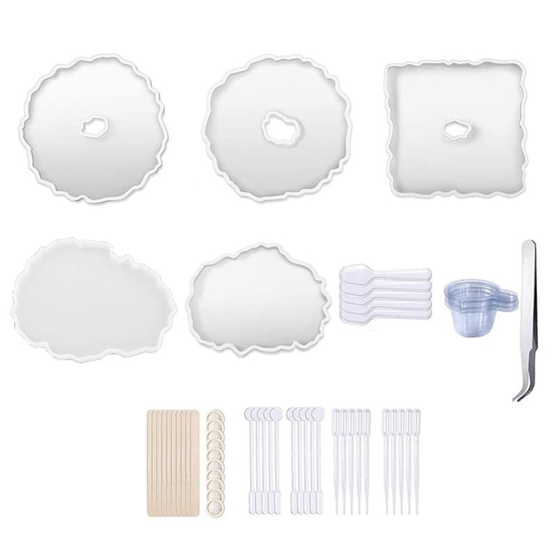 3 Shapes 3Pcs Jewelry Silicone Resin Tray Moulds Soap Dish Resin Coaster Casting Molds for Jewelry Ring Dish Holders Home Decoration DIY Craft Trinket Dish Epoxy Mould Candle Holders 