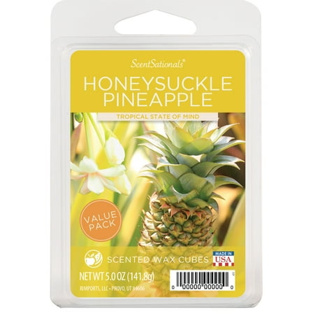 Honeysuckle Pineapple Scented Wax Melts, Scentsationals, 5 oz