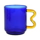 thumbnail image 5 of Hermosa taza de café de borosilicato de 15 oz con asa de oreja, taza para latte, vasos de vidrio Azul, 5 of 7