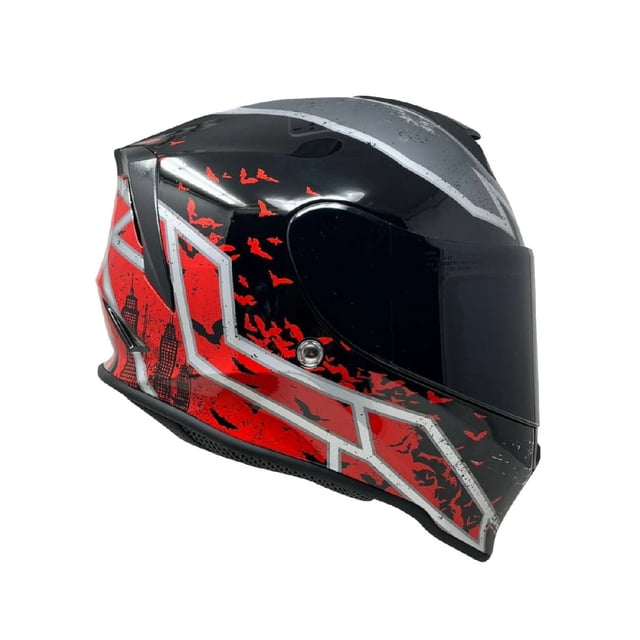Casco Batman Moto Kov Dc Comics Kroon Rojo Certificado Dot