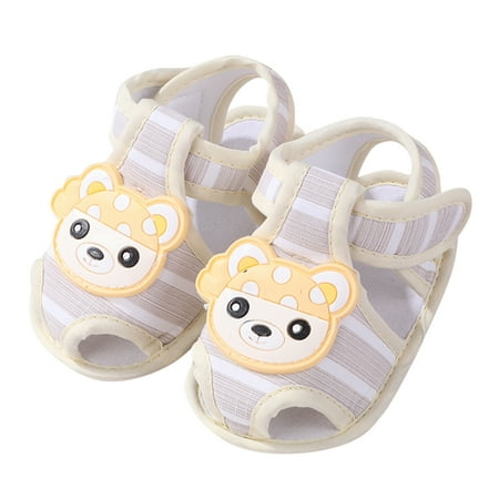 

KaLI_store Baby Sandals Summer Shoes Baby Boys Girls Sandals Rubber Sole Outdoor First Walker Toddler Girls Boys Summer Shoes Khaki