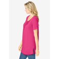 thumbnail image 2 of Woman Within Plus Size Short-Sleeve Pintucked Henley Tunic, 2 of 6