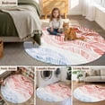 thumbnail image 5 of Ombre Orange Blue Round Area Rug 3.3Ft Washable Circle Rugs for Dining Room Table, Summer Coastal Ocean Sea Beach Wave Non-Slip Carpet Floor Mats Indoor Outdoor Carpet Runner Aesthetic Home Decor, 5 of 8