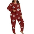 thumbnail image 2 of Censtreet Women's Plus Size 2 Piece Pajama Set Long Sleeve Shirt with Long Pajama Pant Printed Pj Lounge Sets XL-5XL, 2 of 5