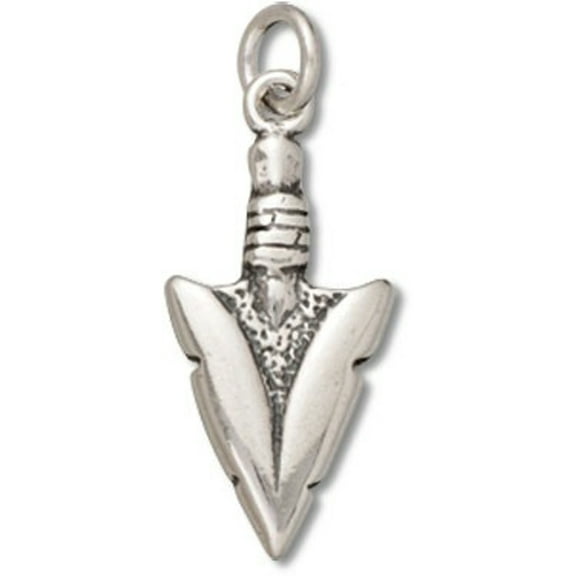Sterling Silver 16" .8mm Box Chain Small Indian Arrowhead Pendant Necklace