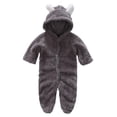 thumbnail image 3 of Newborn Fleece Romper Pajamas Baby Girls Boys Warm Hoodies Jumpsuit Infant Cute Plush Winter Clothes for 0-12M, 3 of 7