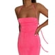 thumbnail image 2 of VISgogo Vestido ajustado con espalda abierta para mujer, falda cruzada sin mangas con cuello halter de color liso, verde/azul/rosa VISgogo moda, 2 of 9