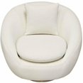 thumbnail image 6 of Celine Swivel Accent Chair in Light Cream Velvet with Brushed Gold Accent Band by Diamond Sofa, 6 of 11