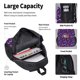 thumbnail image 4 of Disketp Bright Purple Butterflies Mochila Estampada de Gran Capacidad con Lonchera y Estuche, Set de 3 Piezas para Estudiantes, 4 of 7