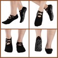 thumbnail image 4 of COOPLUS Non Slip Pilates Socks With Grips Straps For Women Yoga Barefoot Workout,Dance,Ballet,Hospital Socks, 4 of 7