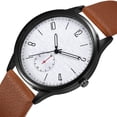 thumbnail image 1 of Reloj de pulsera de cuarzo para hombre, informal, de moda, con correa de PU (marrón), 1 of 5