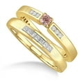 thumbnail image 2 of 1.25 Carat Morganite & Diamond Affordable Bridal Set on 10k Yellow Gold, 2 of 2
