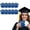 Blue, variant on Graduation Advice Cards for The Graduate (10 Pack), 2026 Graduation Gift Card, Bachelor's Hat-Shaped Card, High School or College Graduation Party Games Decorations Supplies, 5.9×5.9 in,Red