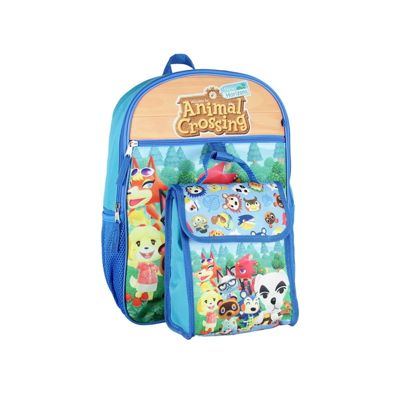 animal crossing character print mini backpack Animal Crossing Character Print Backpack 5 pc Set Lunch Tote Keychain 16
