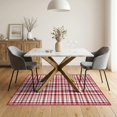 thumbnail image 3 of ODIKA 5'x7' Washable Area Rug Tartan Bordered Gingham Motif Border Welcome Lettering Plaid Flowing Dynamic for Guest Room, Lounge, Apartment, Non-Slip Low Profile, Stain Resistant, 3 of 7