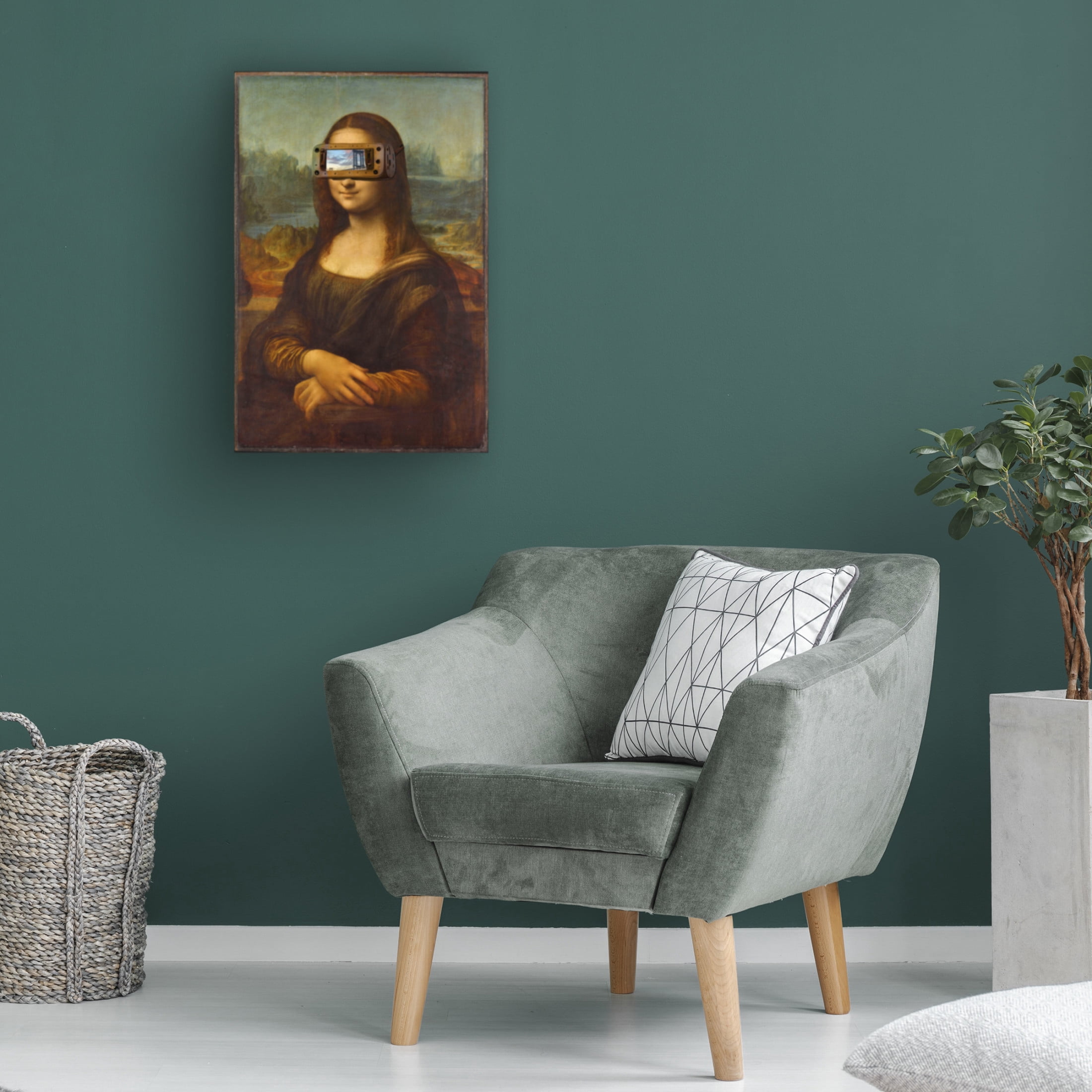 Canvas Wall Art - Sasha 'Virtual Mona' Wall Art for Living Room, Bedroom, or Office Décor by Trademark Fine Art - 16 x 24 Inches