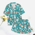thumbnail image 5 of Children's Fashion Printed Button Down Lapel Short Sleeved Top Shorts Pajamas Set, 5 of 5