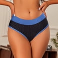 thumbnail image 2 of AWZXDE Seamless Panties Low Rise Bikini Underwear Comfort Stretch For Everyday With Lace Trim Blue, 2 of 5