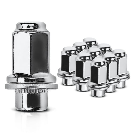 A-Premium 10pcs Wheel Lug Nuts M12 x 1.5 Chrome Flat Seat Mag Lug Nuts Compatible with Toyota Tacoma 4Runner Camry Corolla Lexus 9094201058