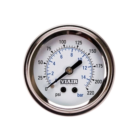 Viair Sngl Needle Gauge,White Face,Illuminated 90089