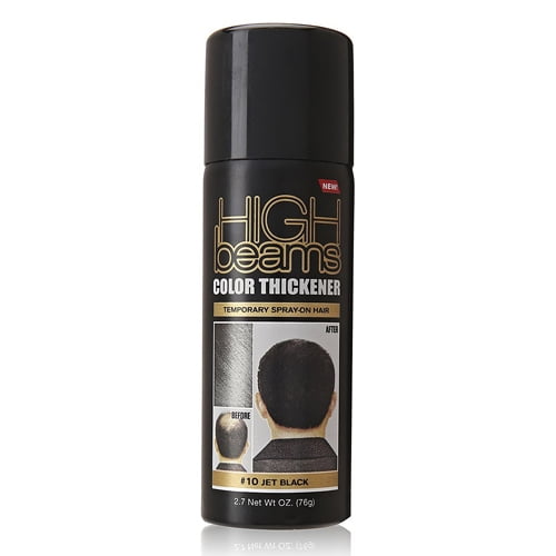 High Beams Temporary Spray On Hair Color Thickener, 10 Jet Black, 2.7