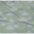 thumbnail image 4 of oneOone Organic Cotton Poplin Twill Fabric Raindrop & Clouds Nature Print Fabric BTY 42 Inch Wide, 4 of 4