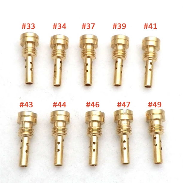 Suitable for Chorro piloto lento de carburador de 4,5 mm for Keihin CV CVK FCE CARB N424-25, tamaño de boquilla de inyector: 31, 33, 34, 37, 39, 41, 43, 44, 46, 47, 49