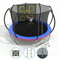 thumbnail image 3 of Mersco 12FT Trampoline for Kids with Mulifunctional Target Cloth, Outdoor Recreational Trampolines with Enclosure Net and Ladder,Jumping Trampoline for Kids Birthday Gift,Multicolor, 3 of 12
