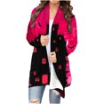 thumbnail image 1 of ICHUANYI Clearance Women's Fashion Halloween Printed Long Sleeved Cardigan Jacket Tops(Red, XL) ICHUANYI WER2023081511514, 1 of 5