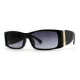 thumbnail image 2 of Womens Mod Square Rectangle Thick Temple Fashion Sunglasses Black Smoke, 2 of 5