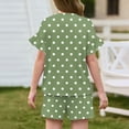 thumbnail image 3 of Grblisyd Outfit for Girls Two Piece Fashion Polka Dots Ruffle Short Sleeve Top Drawstring Elastic Waist Shorts Set Casual Clothing Sets, 3 of 4