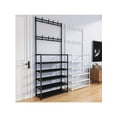 thumbnail image 6 of Space-Saving Black Iron Entryway Organizer with Shoe Bench, Coat Rack & 6 Hooks | Heavy Duty Hallway Storage for Shoes, Hats, Bags, Umbrellas & Keys, 6 of 16