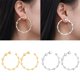 thumbnail image 1 of Hot6sl Ofertas y Liquidaciones Pendientes En Aro con Forma Estrella Redonda En Aleación Oro Grande En Tubo Grueso 40 Mm En Estilo Punk, 1 of 1