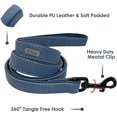 thumbnail image 4 of Hongkaii Soft Padded Leather Dog Collar and Leash Set, Heavy Duty Dog Leash and Collar Set with Metal Buckle, Breathable Dog Collars with 4FT Leather Dog Leash for Small Medium Large Dogs, Blue, L, 4 of 8