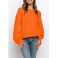 thumbnail image 2 of Spring Autumn Women Solid Crew Neck Casual Loose Batwing Sleeve Knit Sweater, 2 of 3