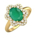 thumbnail image 5 of Mooneye 1.61 Ct Emerald Oval 925 Sterling Silver Gold Vermeil Women Engagement Ring, 5 of 7
